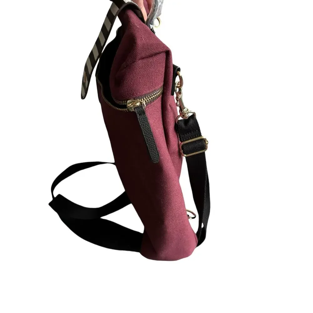 HENRI BENDEL NEW CANVAS PURSE BACKPACK CONVERTIBLE MEDIUM SIZE LIMITED EDITION